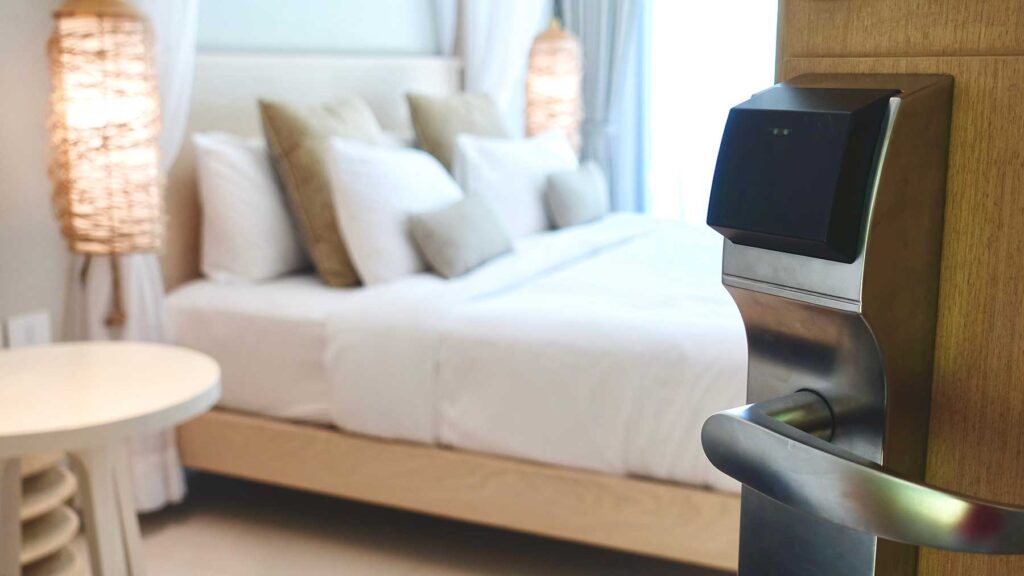 hotel-room-with-open-door-key-card